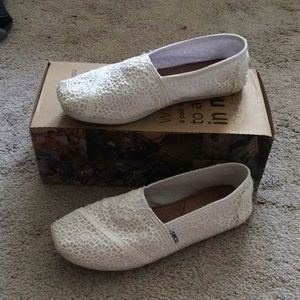 White Crochet TOMS